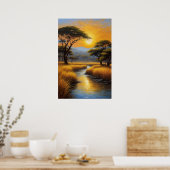 Poster Glorieux coucher de soleil africain (Cuisine)