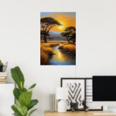 Poster Glorieux coucher de soleil africain (Bureau à domicile)