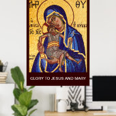 POSTER GLORY TO JESUS AND MARY (Bureau à domicile)