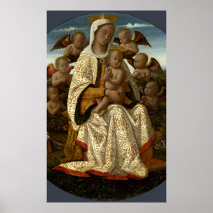 POSTER GLORY TO JESUS AND MARY