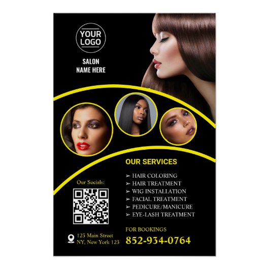 Poster Glossy Salon Business Services (Devant)