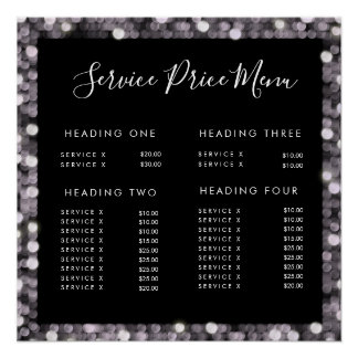 Poster Glossy Service Liste des prix Menu Editable Print