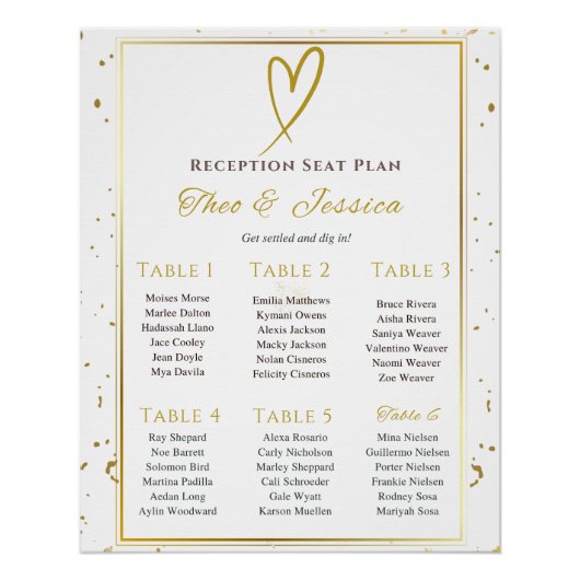 Poster Glossy We Do White and Gold Seating Plan (Devant)