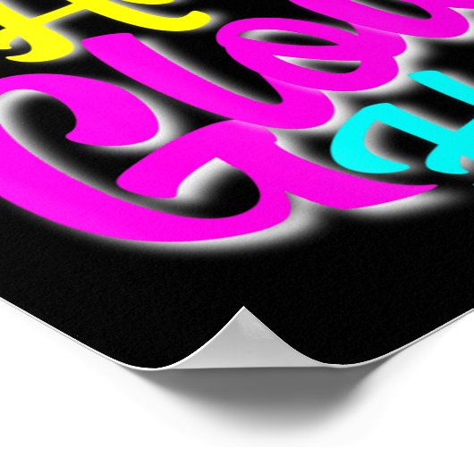 Poster Glow Hard ou Glow Home Neon Thème 80's Party Tee (Coin)