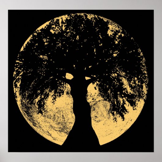 Poster Glowees Lune Déesse chêne de chêne (Devant)