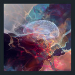 Poster Glowing Brain Nebula Neural Energy<br><div class="desc">A luminous human brain hovers inside a vibrant cosmic nebula, its delicate structure rendered translucent and glowing. Electric cyan, magenta, fiery orange, and golden neural pathways pulse like living light streams through deep indigo, turquoise, and lavender space. Fiery bursts, starry speckles, and ethereal veils surround the form, symbolizing boundless creativity,...</div>