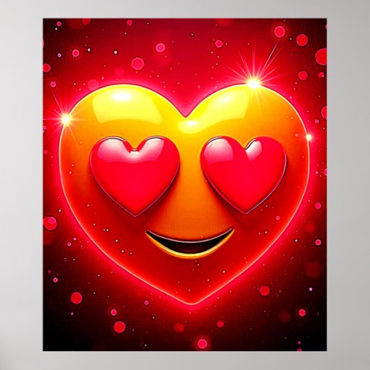 Poster Glowing Heart Eyes Emotion (Devant)
