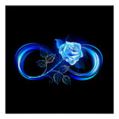 Poster Glowing infinity with blue rose (Devant)