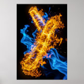 Poster Glowing Magic Fire Ice Elemental Energy Clash (Devant)
