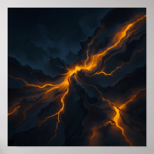 Poster Glowing Magma Fissure Wallpaper - Heavy Texture (Devant)
