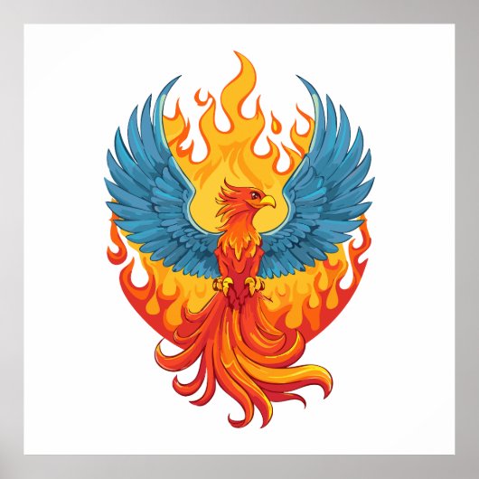 Poster Glowing mythological Fantasy Phoenix Bird (Devant)