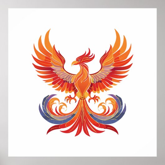 Poster Glowing mythological Fantasy Phoenix Bird (Devant)