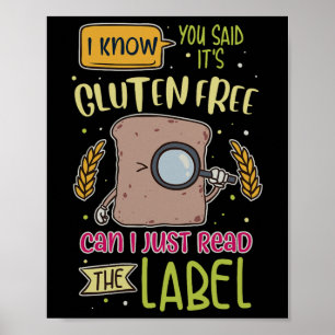 Poster Gluten drôle Lifestyle Lifestyle Maladie coeliaque