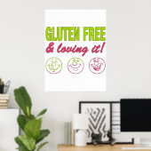 Poster Gluten Free & Love it! Gluten Allergie Celiac (Bureau à domicile)