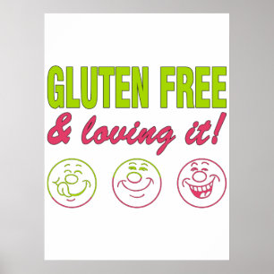 Poster Gluten libre et l'aimant ! Allergie de gluten