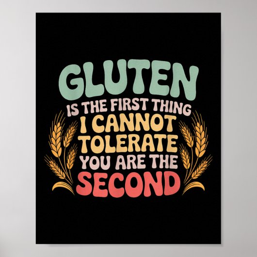 Poster Gluten ne peut pas d'abord vous tolérer deuxième G (Devant)