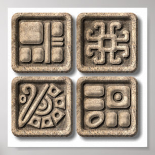 Poster Glyphes maya