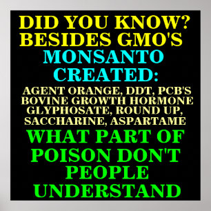 POSTER GMO POSTER/ PROTEST SIGN
