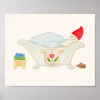 Gnome dans Bubble Bain salle de bain imprimer