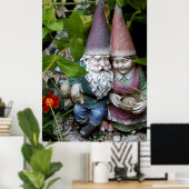 Poster Gnome dans le jardin (Bureau à domicile)