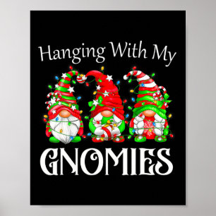 Poster Gnome De Noël Amusant Accroché Avec Ma Famille Gno