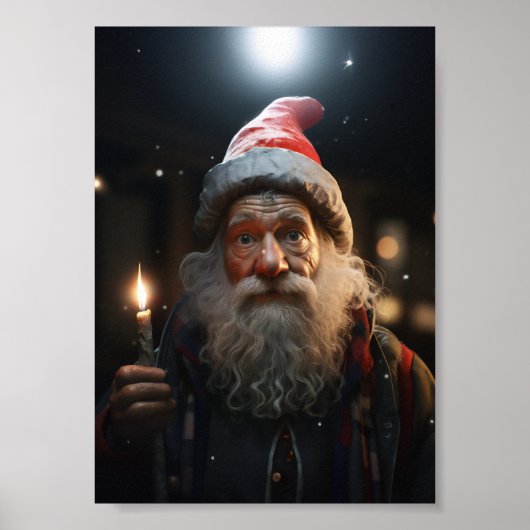 Poster Gnome de Noël surpris (Devant)