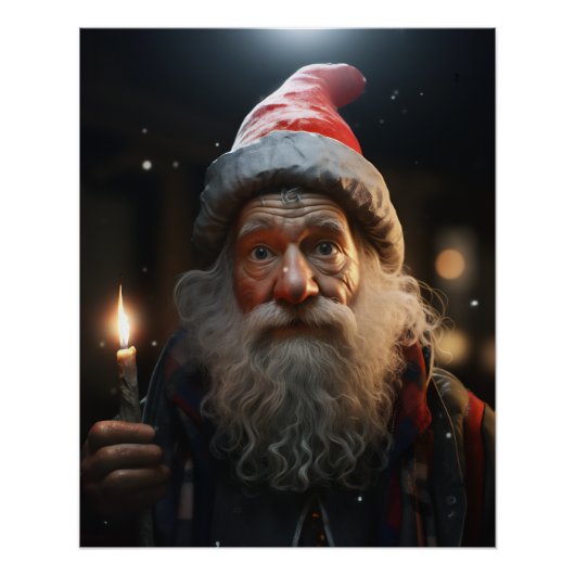 Poster Gnome de Noël surpris (Devant)