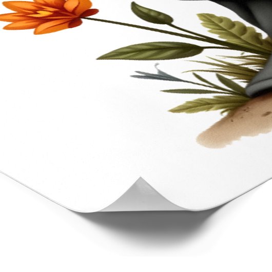 Poster Gnome d'Halloween avec crâne (Coin)