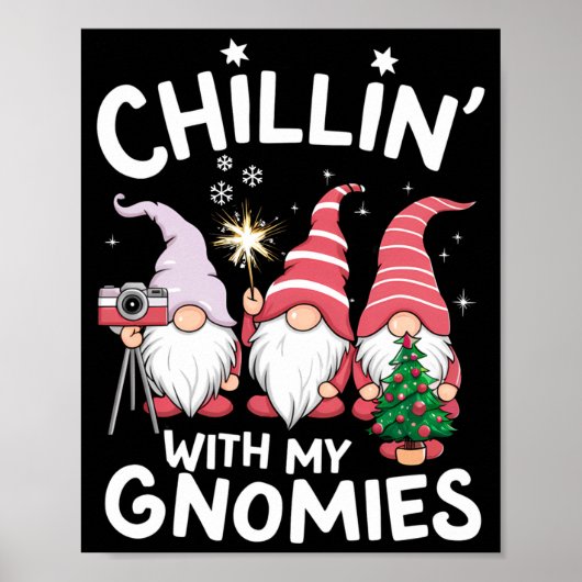 Poster Gnome Family Christmas Chillin With My Gnomies (Devant)