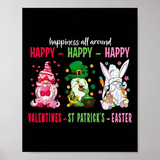 Poster Gnome Joyuse Saint-Valentin Saint-Patrick Pâques J (Devant)