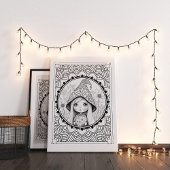 Poster Gnome May Flower Mandala Adult Coloration