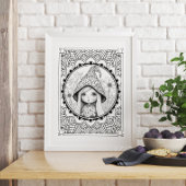Poster Gnome May Flower Mandala Adult Coloration