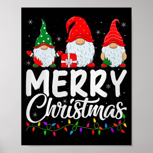 Poster Gnome Merry Christmas Pajamas Matching Family Grou (Devant)