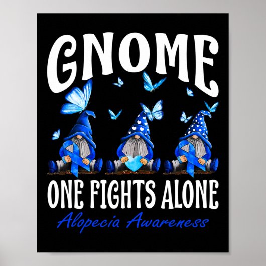 Poster Gnome One combat seul Alopécie Sensibilisation 1 (Devant)