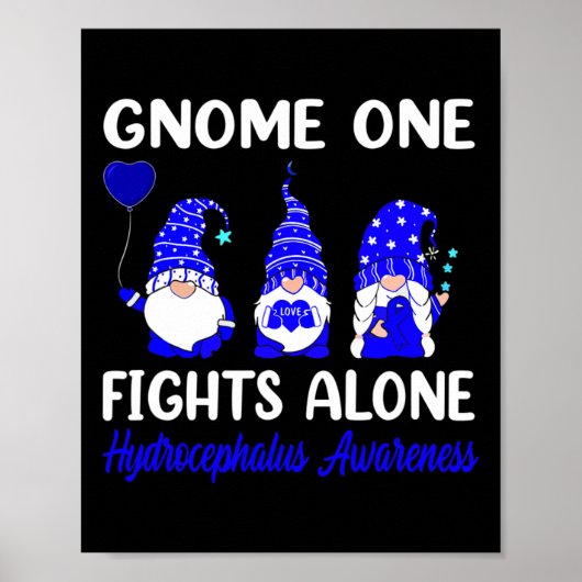 Poster Gnome One combat seul Bleu Ruban Hydrocéphalie A (Devant)