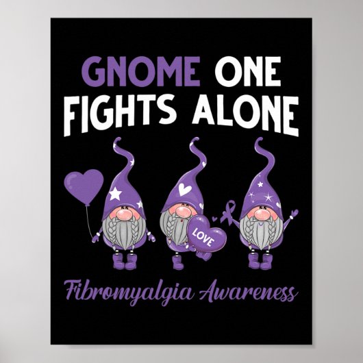 Poster Gnome One combat seul Fibromyalgie Sensibilisation (Devant)