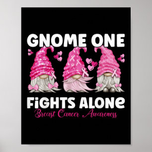 Poster Gnome One combat seul rose _ Décerné du cancer du