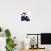 Poster Gnome sur l'équitation tondeuse de pelouse avec pa (Bureau à domicile)