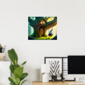 Poster Gnome Swing on a Swing from his Tree House. (Bureau à domicile)