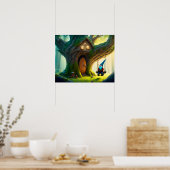 Poster Gnome Swing on a Swing from his Tree House. (Cuisine)