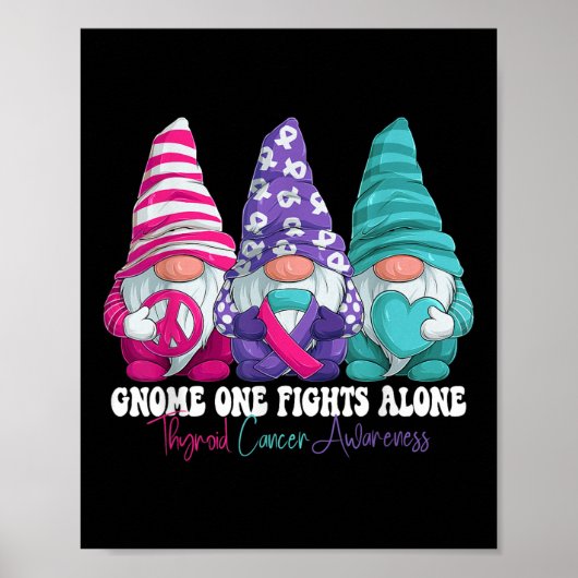 Poster Gnomes amusants Mois de sensibilisation au cancer (Devant)