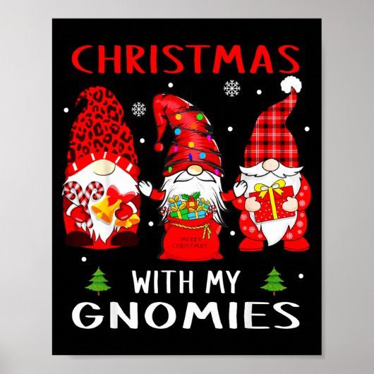 Poster Gnomes Christmas Family Leopard Funny Plaid Men Wo (Devant)