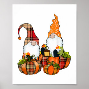 Poster Gnomes citrouilles Automne automne mignon Hallowee