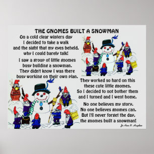 POSTER GNOMES CONSTRUIRE SNOWMAN