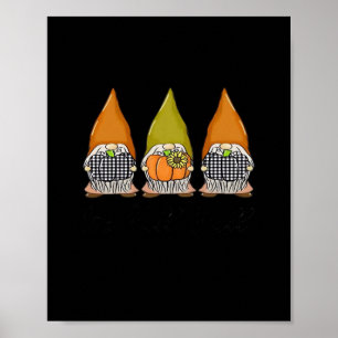 Poster Gnomes d'Automne Avec Citrouilles C'est l'Automne