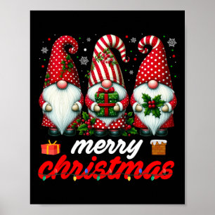 Poster Gnomes de Noël Lumière Famille Gnome Xmas Matc