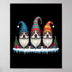 Poster Gnomes drôles de Pitbull Noël Gnome Femmes Hommes