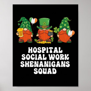Poster Gnomes du travail social de l'hôpital Travailleur