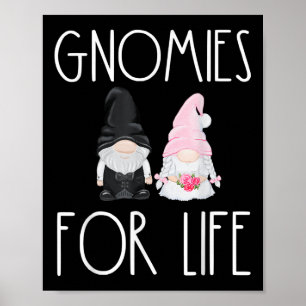 Poster Gnomes For Life Drôle Mariage Gnome Bride Groom M