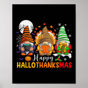 Poster Gnomes Halloween Thanksgiving Christmas Happy Hall